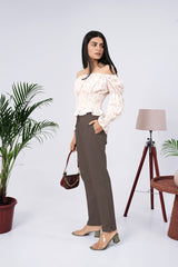 Larqi Women Slim Fit Low Rise Trousers