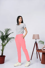 Larqi Women Low Rise Slim Fit Cotton Trousers