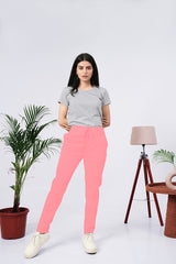 Larqi Women Low Rise Slim Fit Cotton Trousers