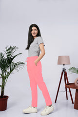 Larqi Women Low Rise Slim Fit Cotton Trousers