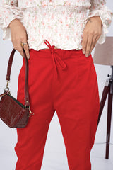 Larqi Women Comfort Regular Fit Mid-Rise Cotton Trousers