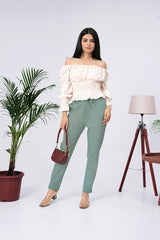 Larqi Women Comfort Low-Rise Cotton Trousers
