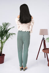Larqi Women Comfort Low-Rise Cotton Trousers