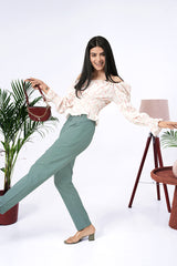 Larqi Women Comfort Low-Rise Cotton Trousers