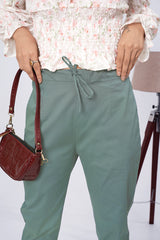 Larqi Women Comfort Low-Rise Cotton Trousers
