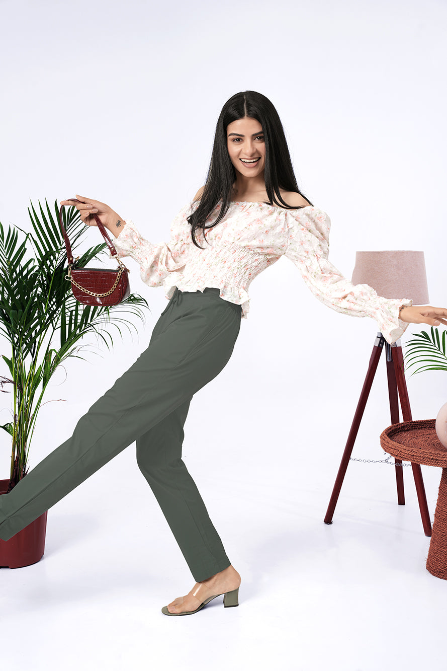 Larqi Women Comfort Low-Rise Easy Wash Trousers