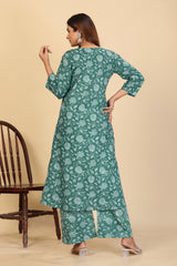 Larqi Women Pure Cotton Green Co Ords