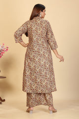 Larqi Women Pure Cotton Beige Co Ords