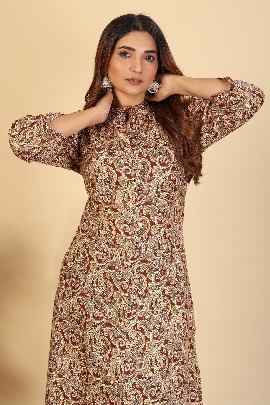 Larqi Women Pure Cotton Beige Co Ords