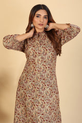 Larqi Women Pure Cotton Beige Co Ords
