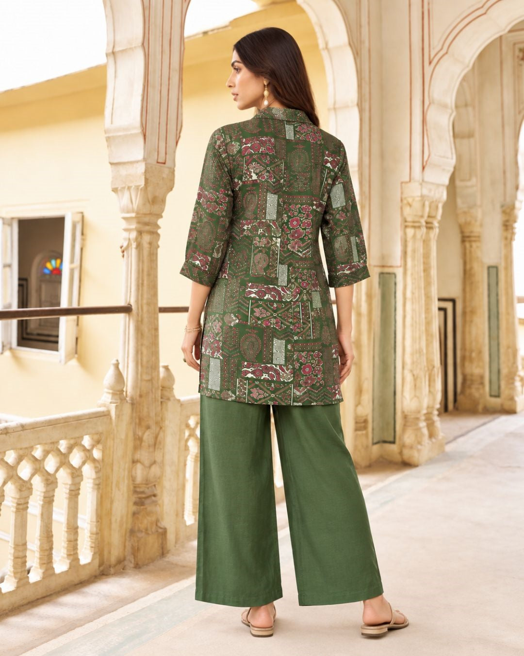 Larqi Green Printed Tunic Co-Ords - image 2