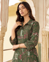Larqi Green Printed Tunic Co-Ords - image 3