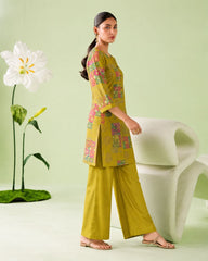 Larqi Mustard Printed Tunic Co-Ords - image 3