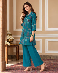 Larqi Teal Printed Tunic Co-Ords - image 2