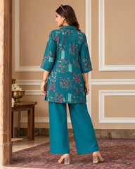 Larqi Teal Printed Tunic Co-Ords - image 4