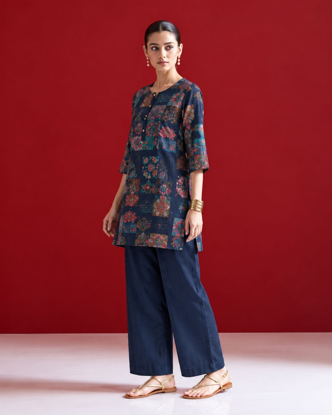 Larqi Blue Printed Tunic Co-Ords - image 2
