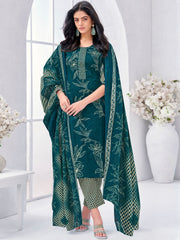 Larqi Women Pure Cotton Blue 3 Pcs Set