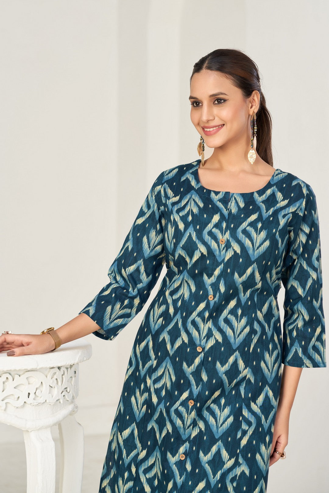 Larqi Women Pure Cotton Blue Co Ords