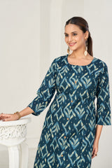 Larqi Women Pure Cotton Blue Co Ords