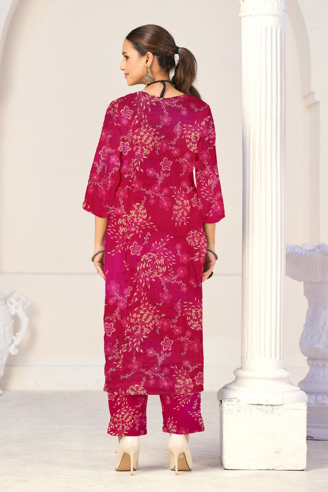 Larqi Women Pure Cotton Pink Co Ords