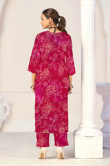 Larqi Women Pure Cotton Pink Co Ords