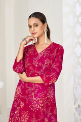 Larqi Women Pure Cotton Pink Co Ords