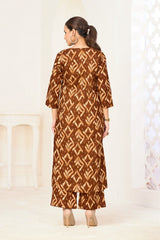 Larqi Women Pure Cotton Brown Co Ords
