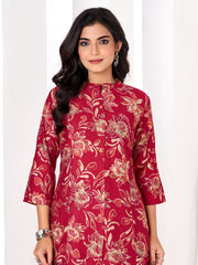 Larqi Women Silk Blend Red 3 Pcs Set
