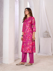 Larqi Women Silk Blend Pink 3 Pcs Set