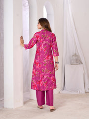 Larqi Women Silk Blend Pink 3 Pcs Set