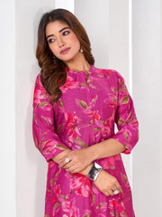 Larqi Women Silk Blend Pink 3 Pcs Set