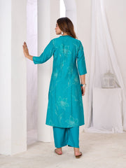 Larqi Women Silk Blend Blue 3 Pcs Set
