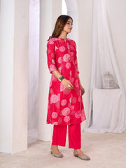 Larqi Women Silk Blend Pink 3 Pcs Set