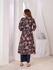 Larqi Women Silk Blend Blue 3 Pcs Set