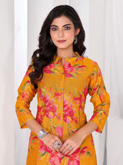 Larqi Women Silk Blend Yellow 3 Pcs Set
