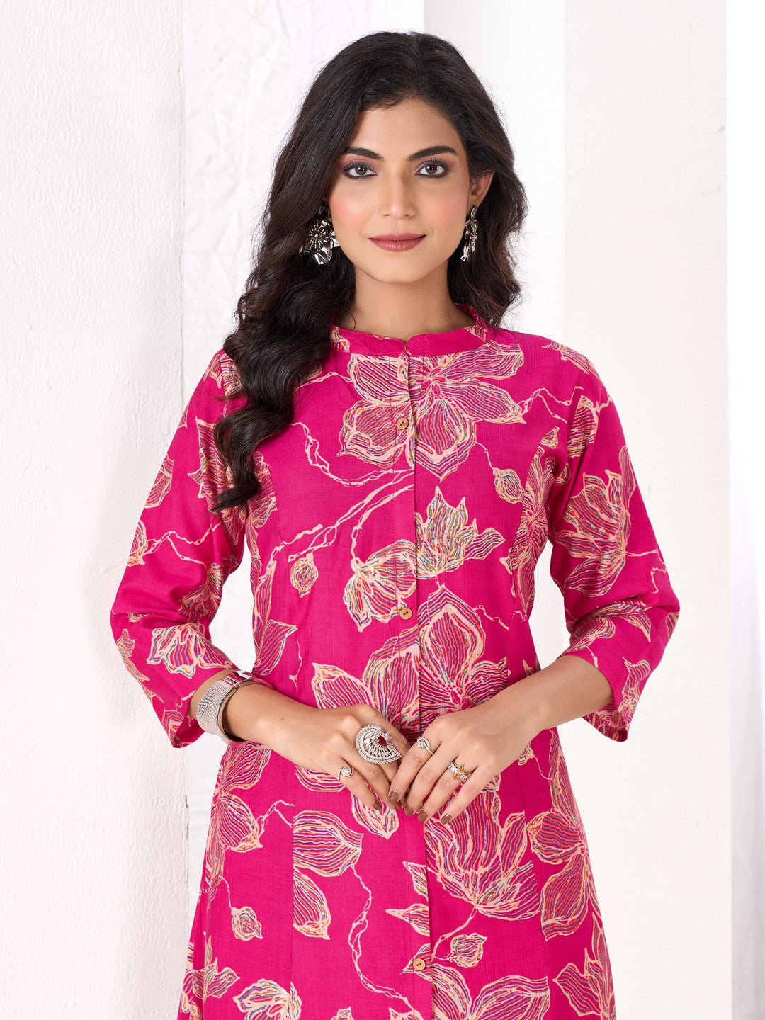 Larqi Women Silk Blend Pink 3 Pcs Set