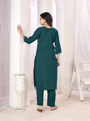 Larqi Women Chanderi Blue 3 Pcs Set