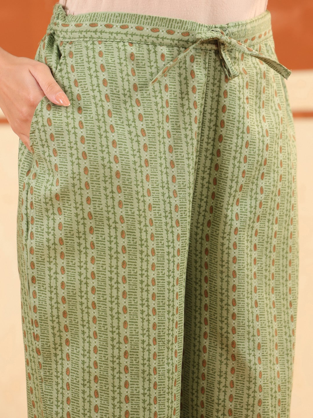 Larqi Women Pure Cotton Green 3 Pcs Set