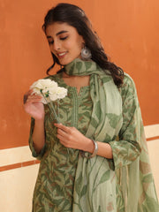 Larqi Women Pure Cotton Green 3 Pcs Set
