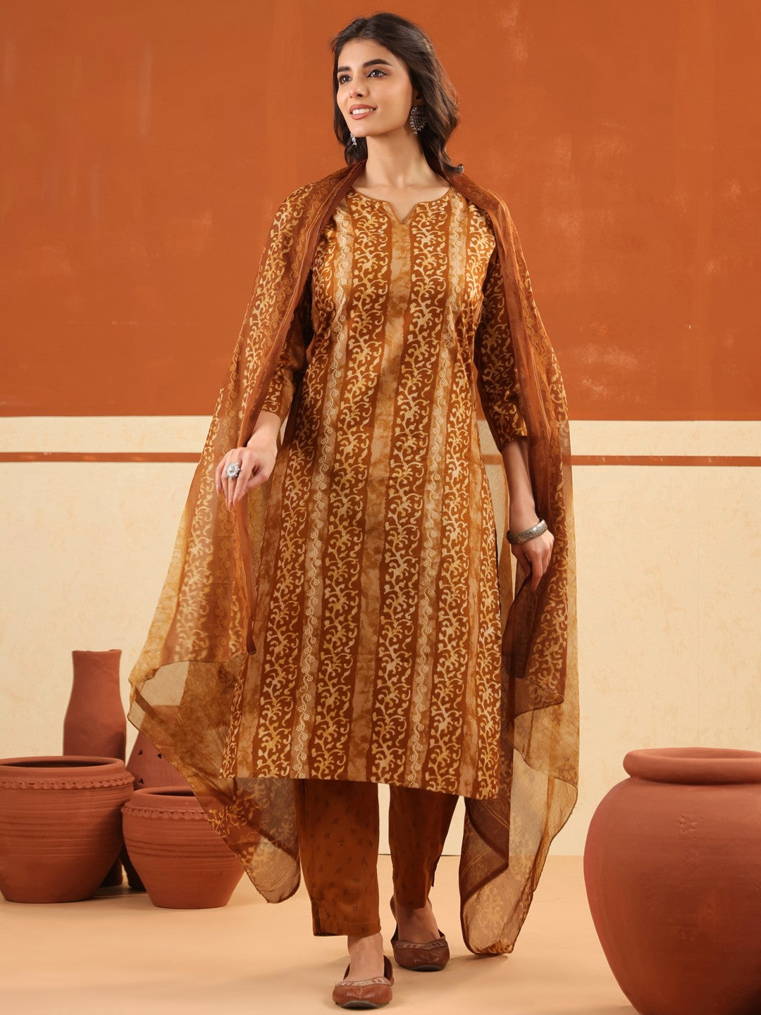 Larqi Women Pure Cotton  Bronze 3 Pcs Set