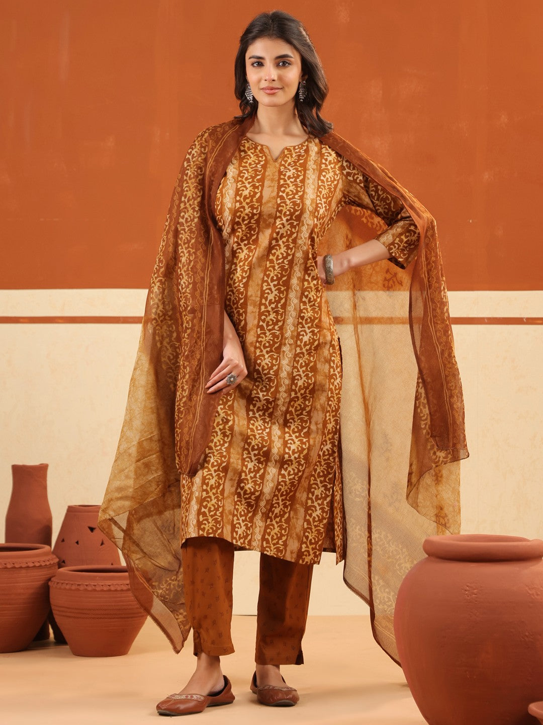 Larqi Women Pure Cotton  Bronze 3 Pcs Set