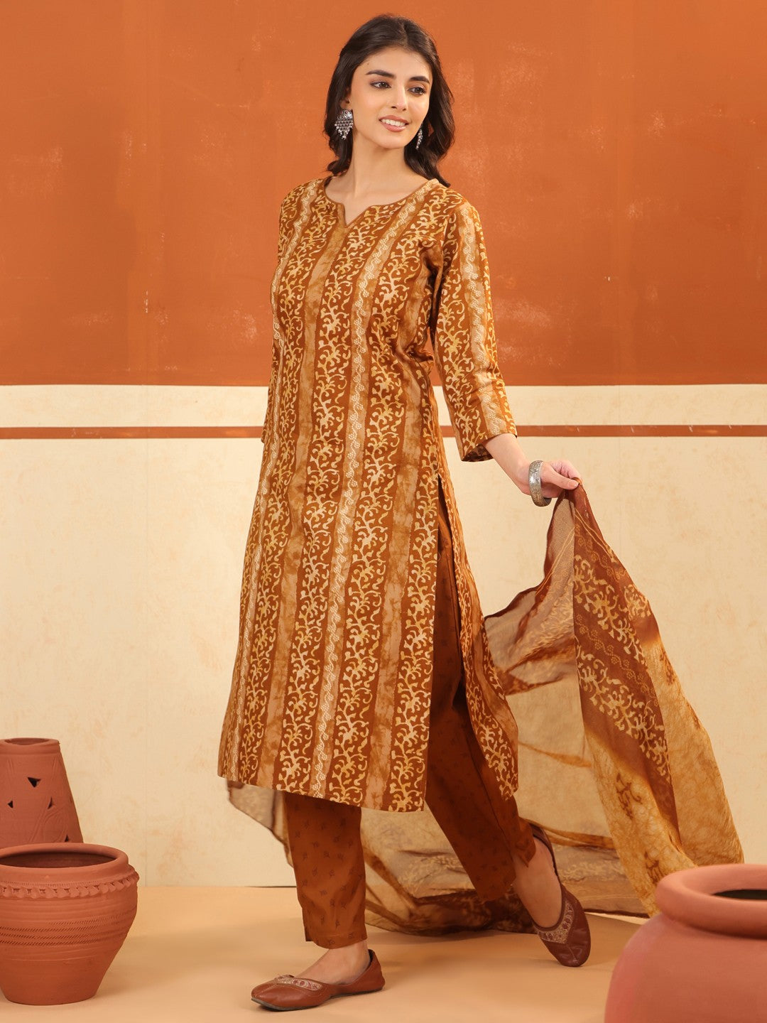 Larqi Women Pure Cotton  Bronze 3 Pcs Set