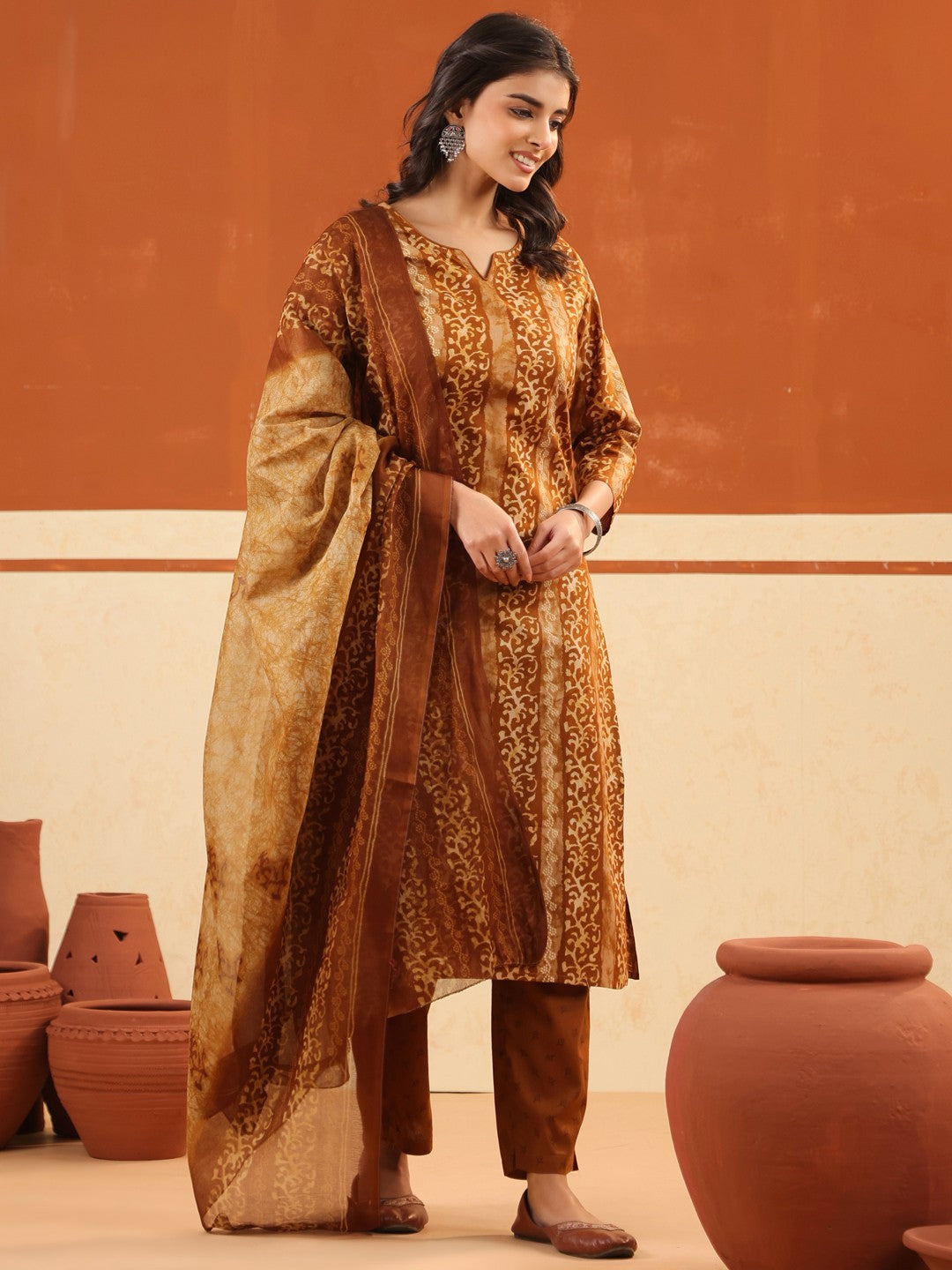 Larqi Women Pure Cotton  Bronze 3 Pcs Set