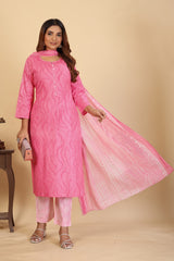 Larqi Women Pure Cotton Green 3 Pcs Set