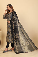 Larqi Women Pure Cotton Grey 3 Pcs Set