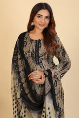Larqi Women Pure Cotton Grey 3 Pcs Set