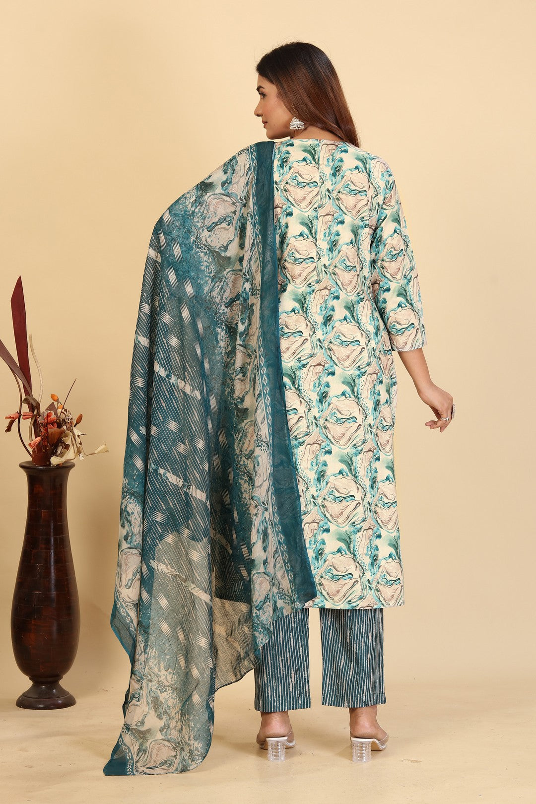 Larqi Women Pure Cotton Beige 3 Pcs Set