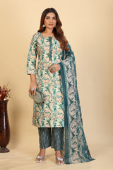 Larqi Women Pure Cotton Beige 3 Pcs Set