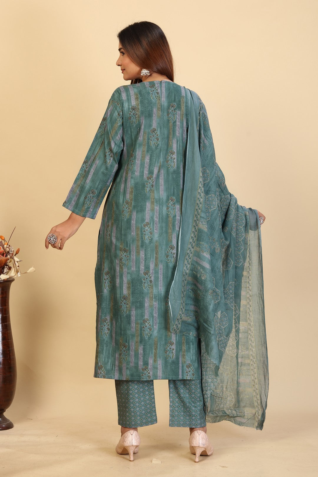 Larqi Women Pure Cotton Blue 3 Pcs Set