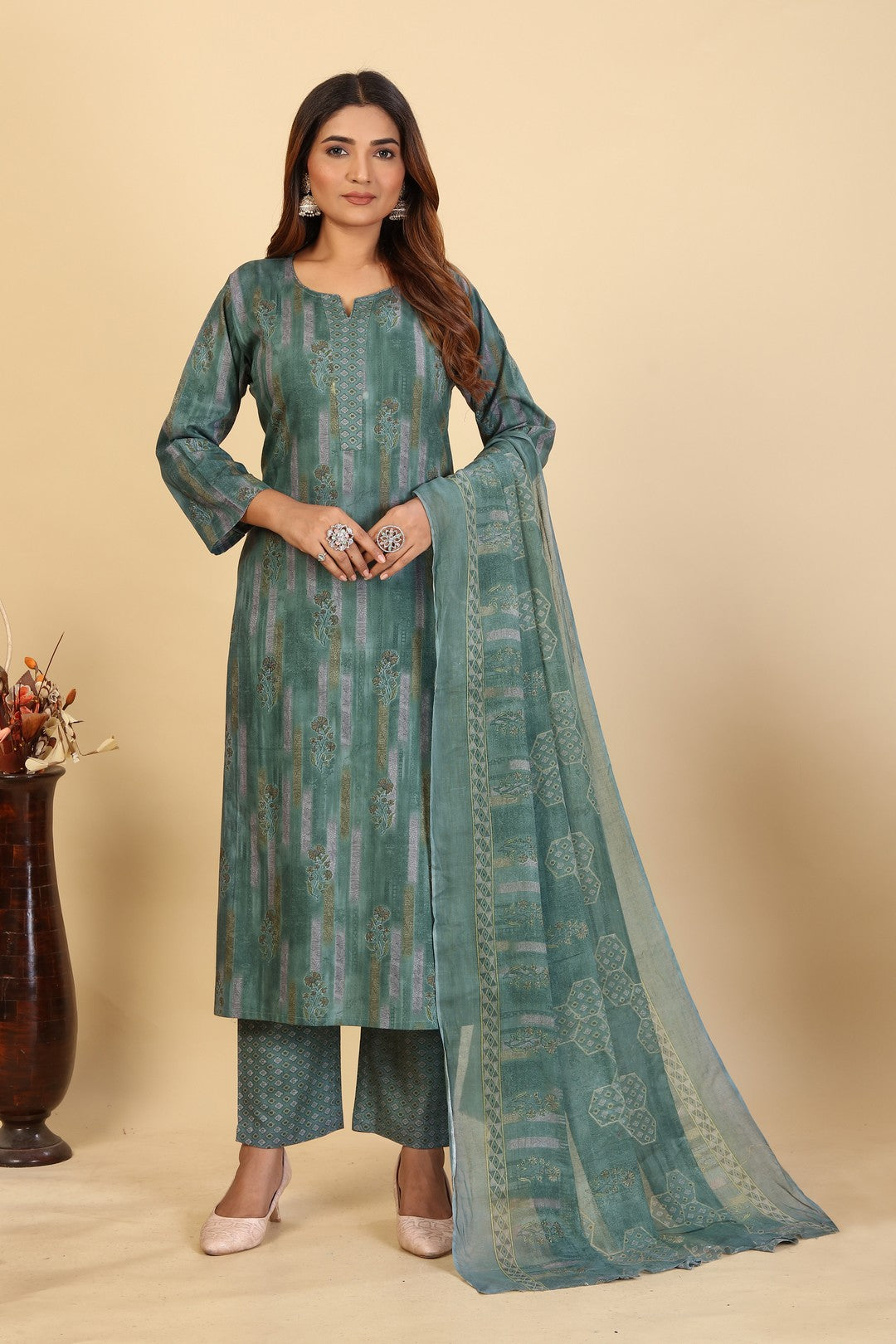 Larqi Women Pure Cotton Blue 3 Pcs Set